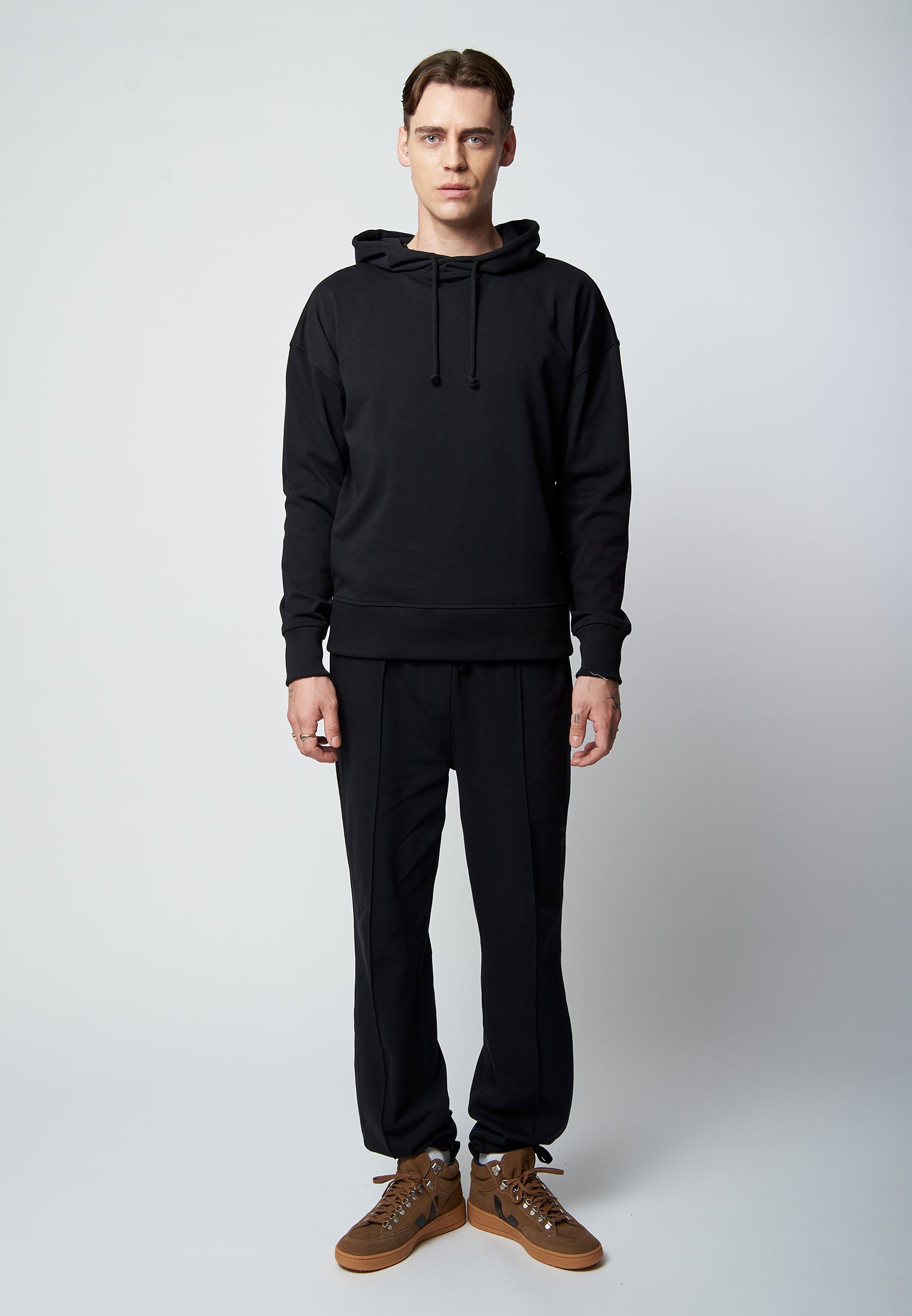 Organic cotton oversized hoodie FARN in black