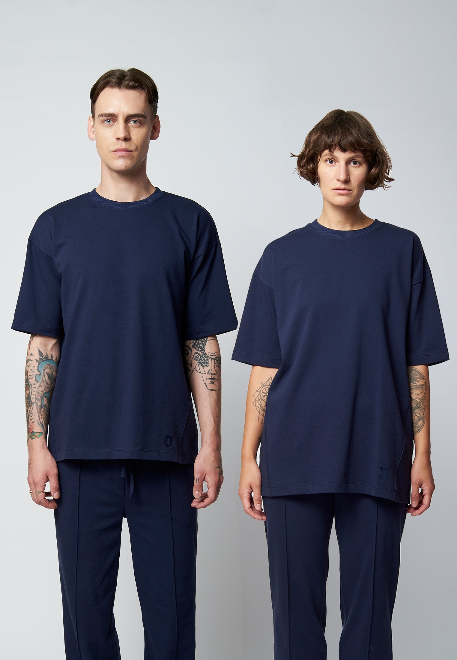 Organic cotton oversized t-shirt MALIN in navy blue
