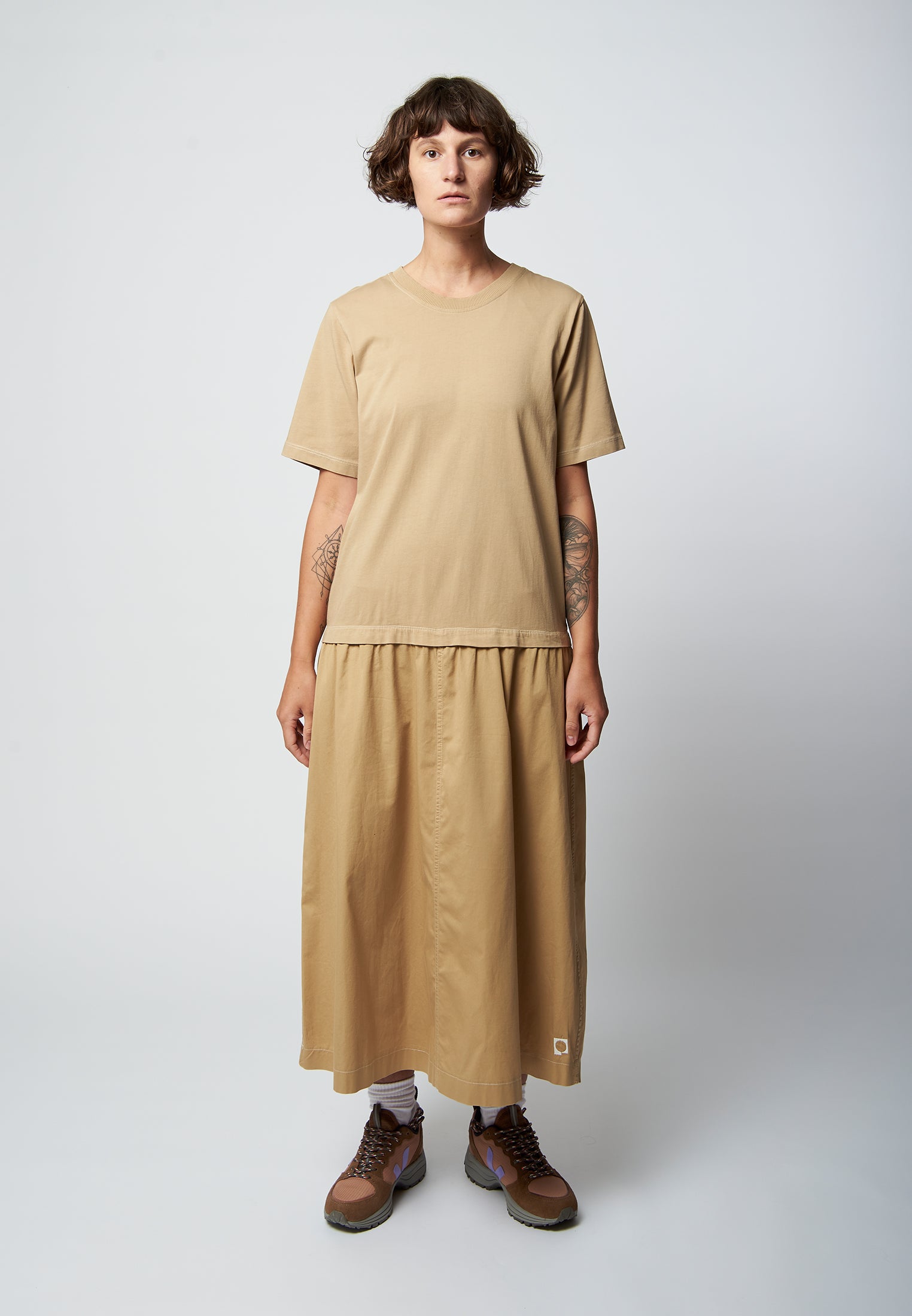 Organic cotton jersey-dress TARA in brown