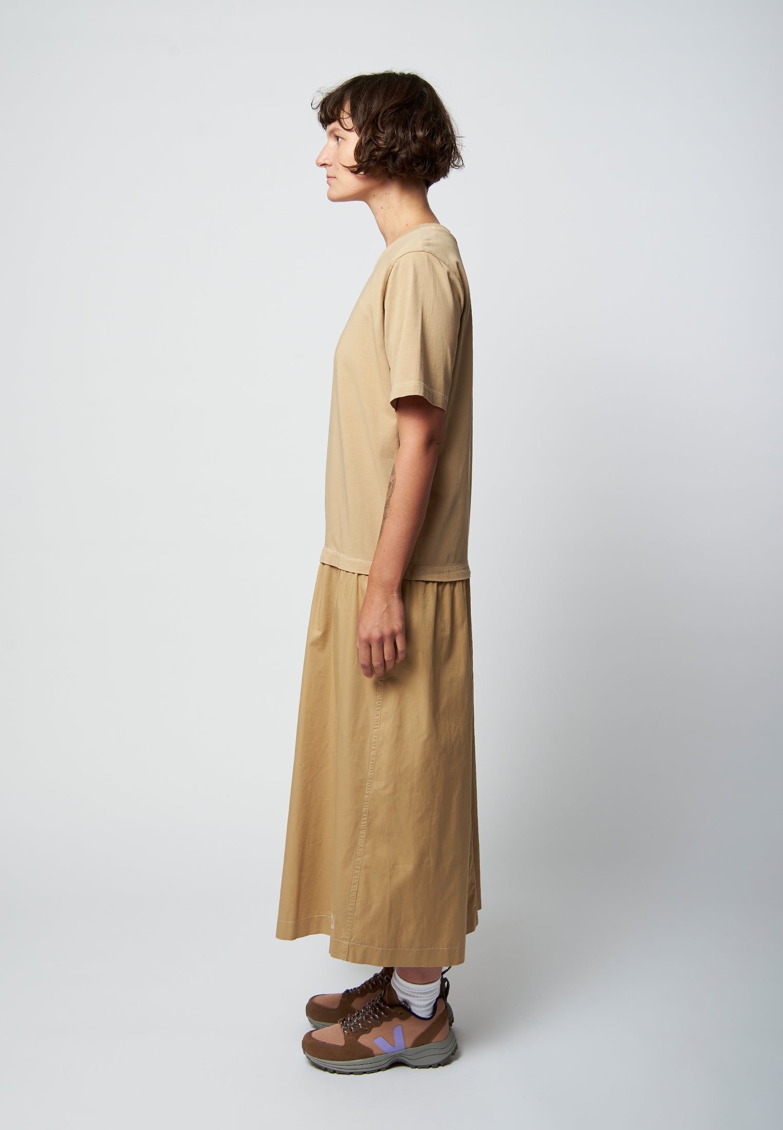 Organic cotton jersey-dress TARA in brown