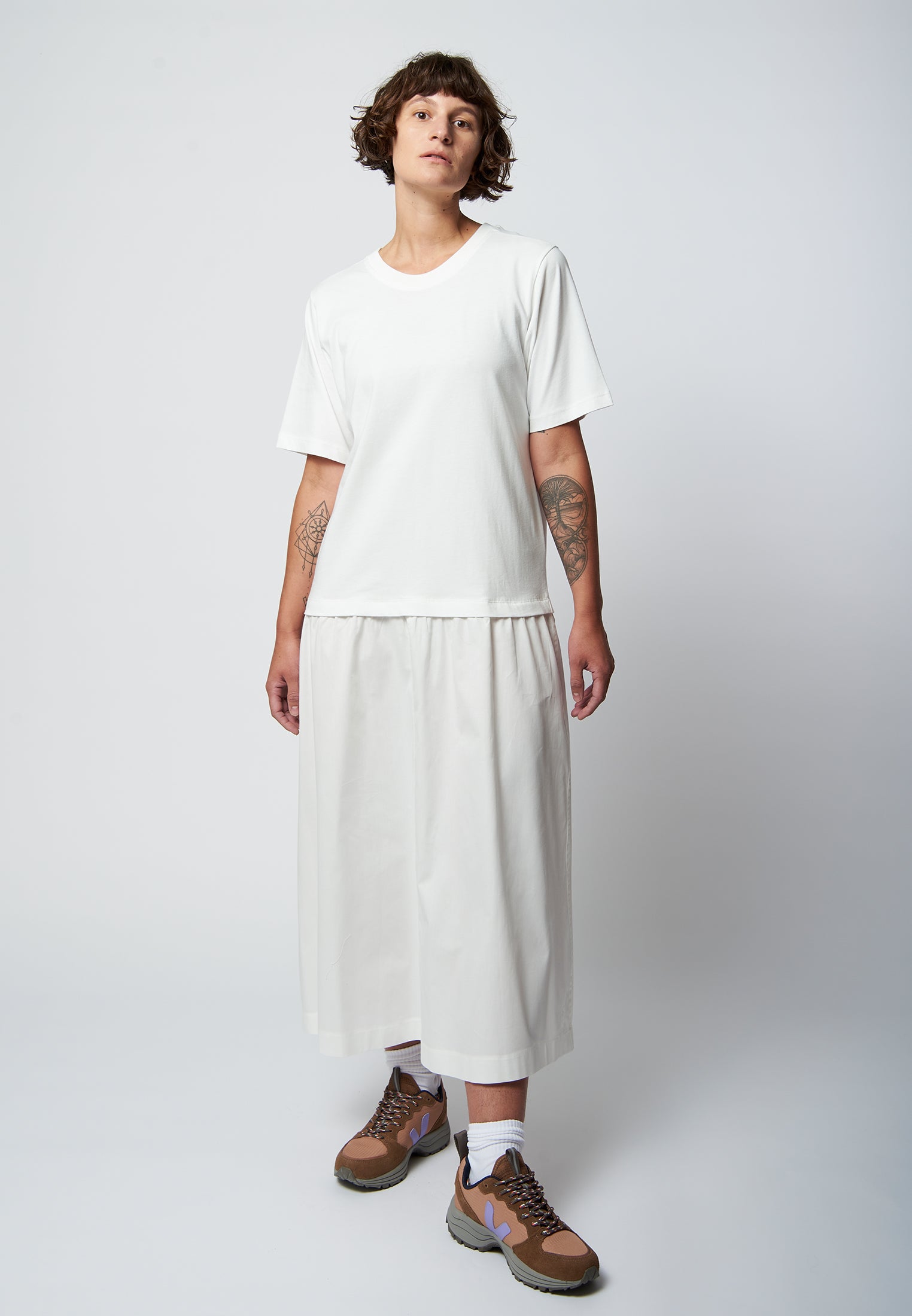 Organic cotton jersey dress TARA in white